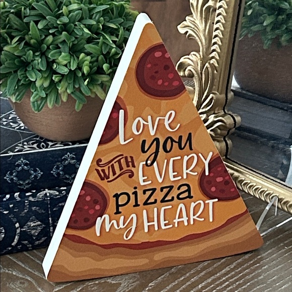 Other - NEW! 🍕Large Pepperoni Pizza Slice Wood Sign